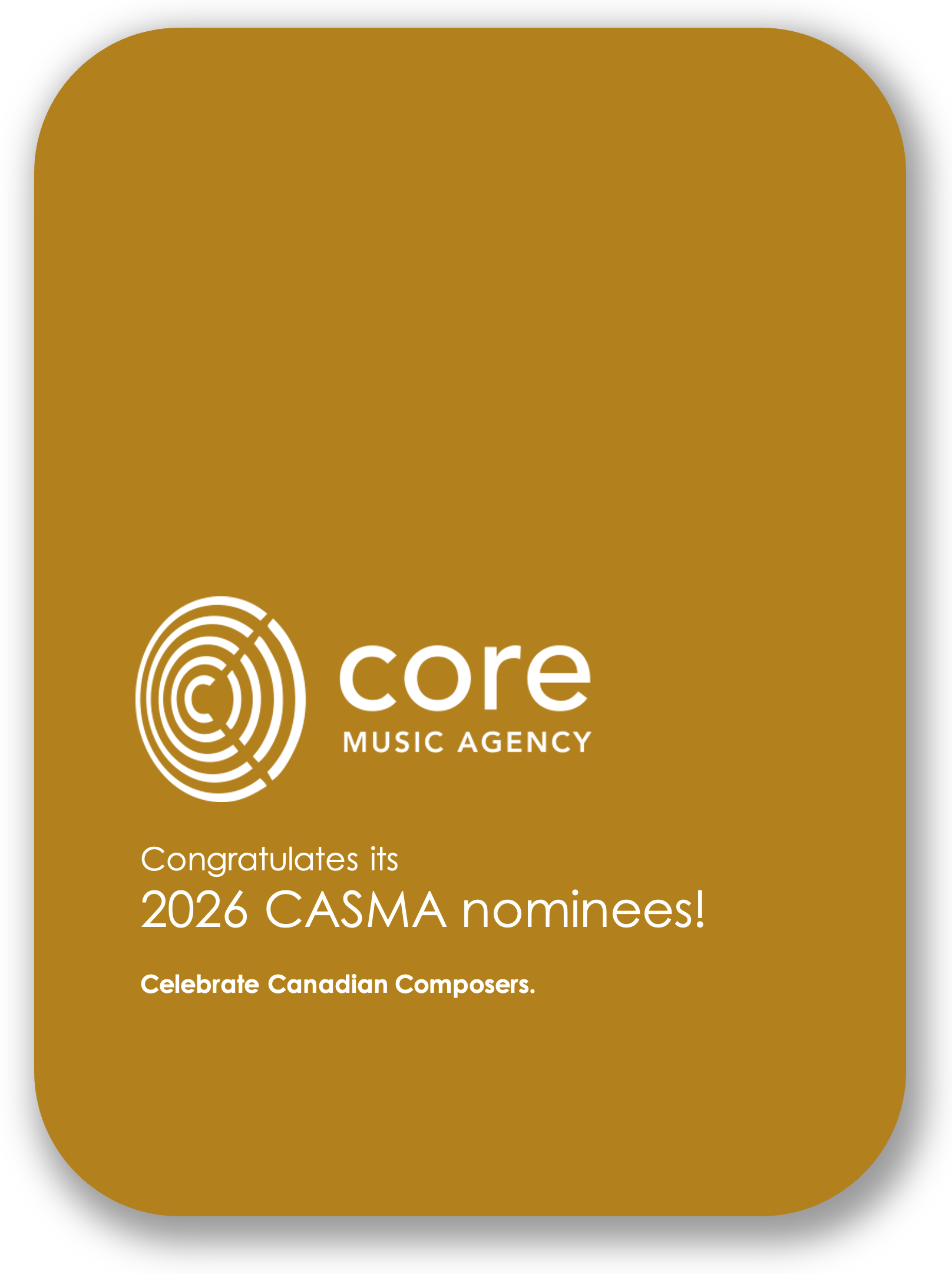 'Big congratulations to all of our CASMA nominated composers!' core news picture