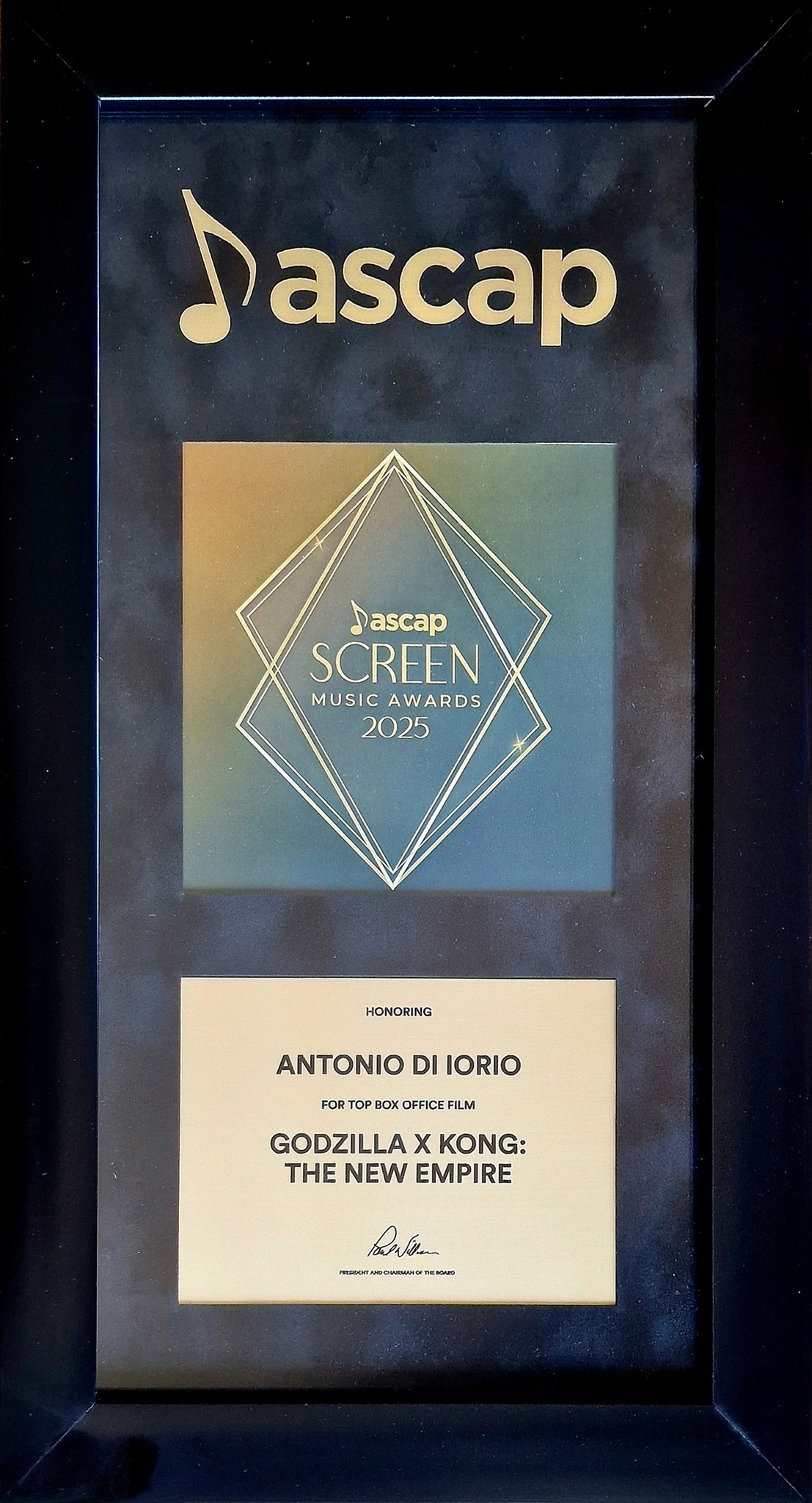 'Antonio Di Iorio wins ASCAP Award' core news picture